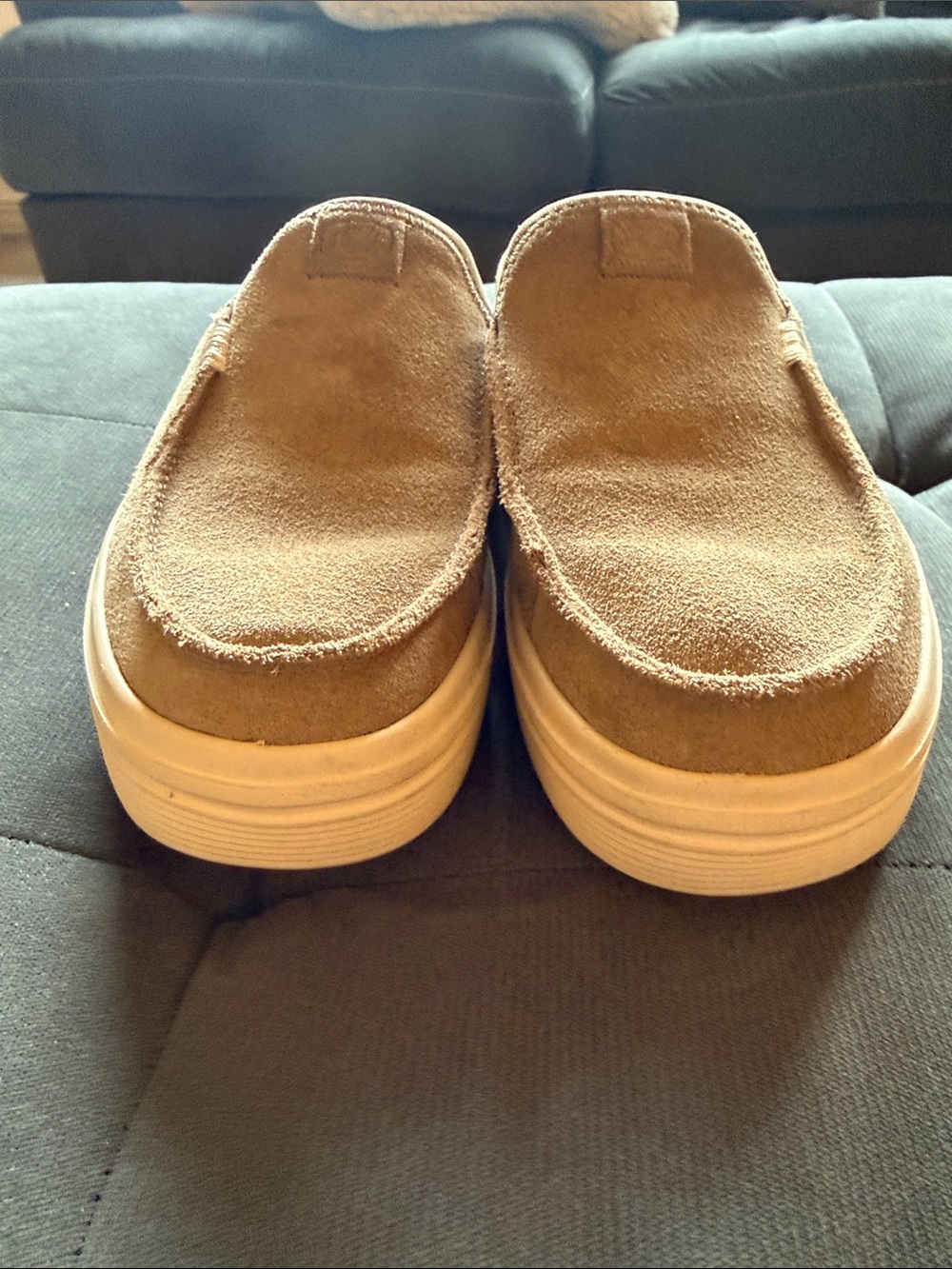 Hey Dude Austin Lift Women's Slip-On Mules in Light Tan Suede - Picture 7 of 7